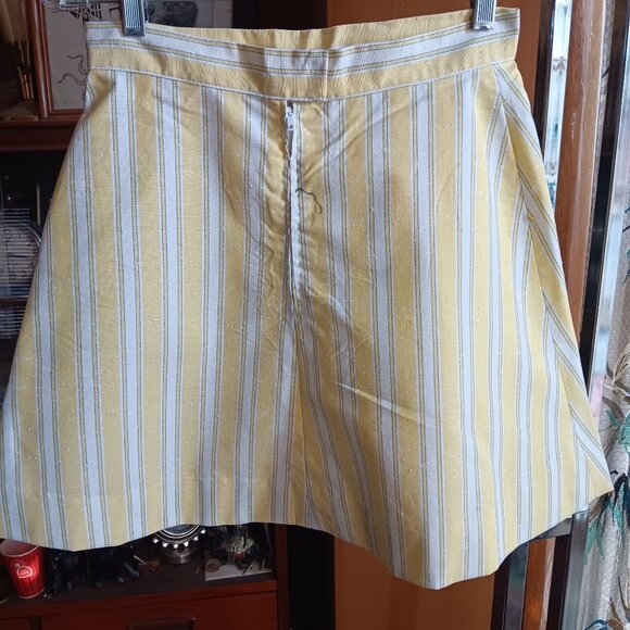 27" Vintage 1970's Womens Skirt YELLOW FLECK handmade Sewn TENNIS SKIRT - Picture 2 of 6